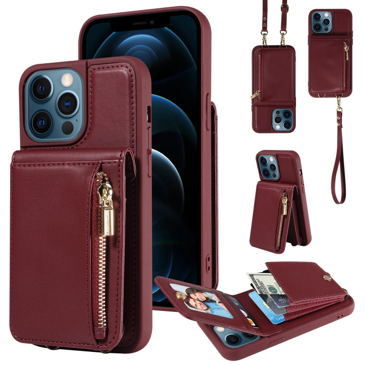 Crossbody Lanyard Zipper Wallet Leather Phone Case, For iPhone 12 / 12 Pro, For iPhone 12 Pro Max, For iPhone 11 Pro Max, For iPhone 11