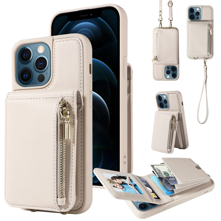 Crossbody Lanyard Zipper Wallet Leather Phone Case, For iPhone 12 / 12 Pro, For iPhone 12 Pro Max, For iPhone 11 Pro Max, For iPhone 11