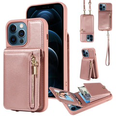 Crossbody Lanyard Zipper Wallet Leather Phone Case, For iPhone SE 2022/ 7 / 8, For iPhone 13 Pro Max, For iPhone 13 Pro, For iPhone 13, For iPhone 12 / 12 Pro, For iPhone 12 Pro Max