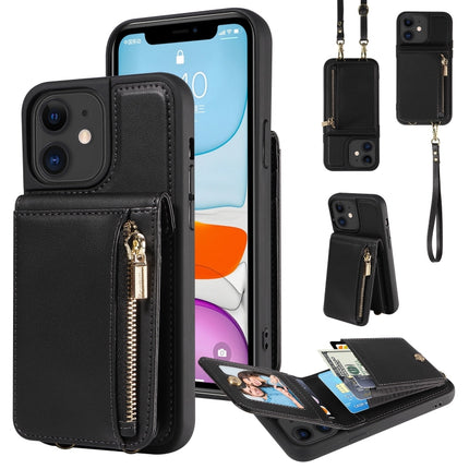 Crossbody Lanyard Zipper Wallet Leather Phone Case, For iPhone 12 / 12 Pro, For iPhone 12 Pro Max, For iPhone 11 Pro Max, For iPhone 11
