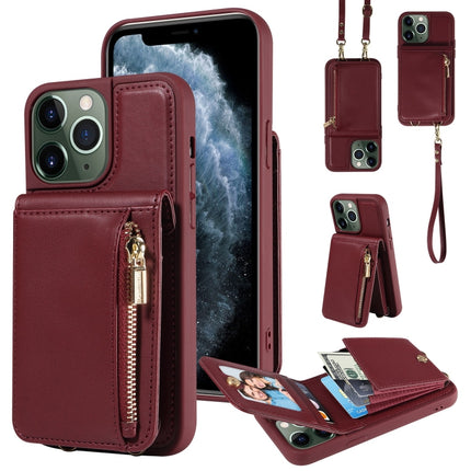 Crossbody Lanyard Zipper Wallet Leather Phone Case, For iPhone 12 / 12 Pro, For iPhone 12 Pro Max, For iPhone 11 Pro Max, For iPhone 11