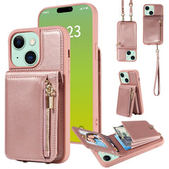 Crossbody Lanyard Zipper Wallet Leather Phone Case, For iPhone 15 Plus, For iPhone 15, For iPhone 14 Plus, For iPhone 14, For iPhone 14 Pro, For iPhone 14 Pro Max