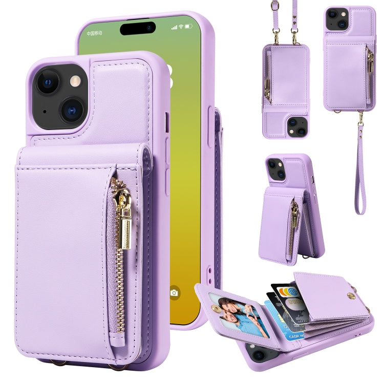 Crossbody Lanyard Zipper Wallet Leather Phone Case