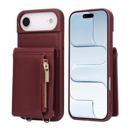 Crossbody Lanyard Zipper Wallet Leather Phone Case, For iPhone 17 Pro Max, For iPhone 17 Pro, For iPhone 17, For iPhone Air