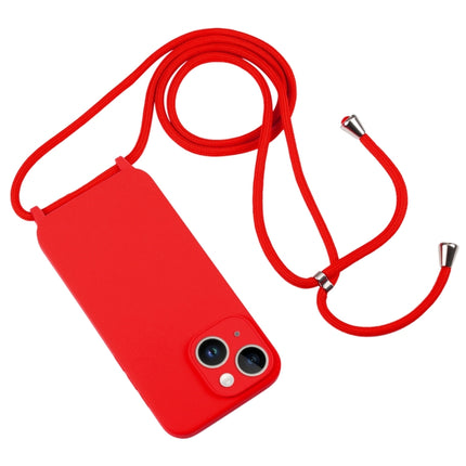 Crossbody Lanyard Liquid Silicone Case, For iPhone 15 Plus