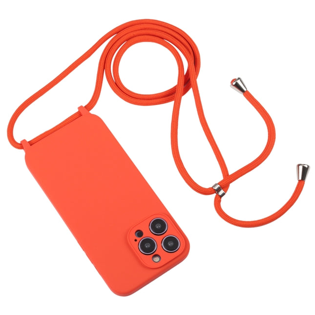 Crossbody Lanyard Liquid Silicone Case, For iPhone 15 Pro