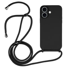 Crossbody Lanyard Liquid Silicone Case, For iPhone 16 Plus