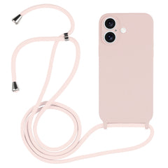 Crossbody Lanyard Liquid Silicone Case, For iPhone 16 Plus