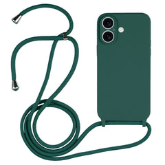 Crossbody Lanyard Liquid Silicone Case, For iPhone 16 Plus