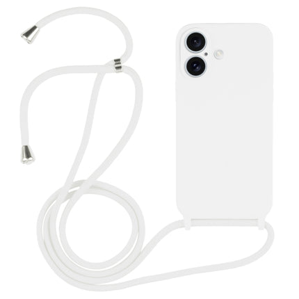 Crossbody Lanyard Liquid Silicone Case, For iPhone 16 Plus