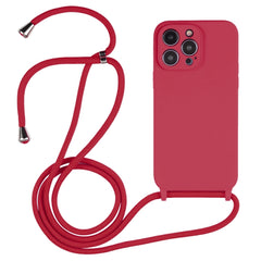 Crossbody Lanyard Liquid Silicone Case, For iPhone 16 Pro Max
