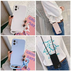 Crossbody Lanyard Liquid Silicone Case, For iPhone 16 Pro Max