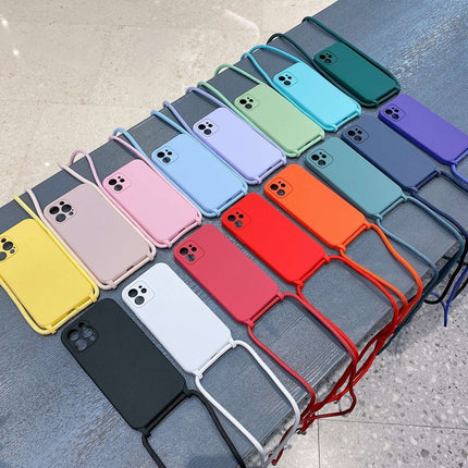 Crossbody Lanyard Liquid Silikonhülle, Für iPhone 15 Plus, Für iPhone 15