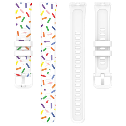 Sports Rainbow Dots Silicone Watch Band, For Huawei Band 10 / 9 / 8