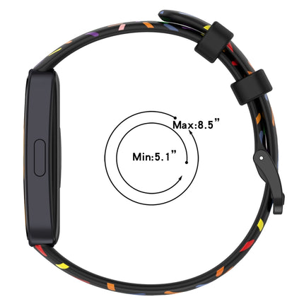 Sports Rainbow Dots Silicone Watch Band, For Huawei Band 10 / 9 / 8