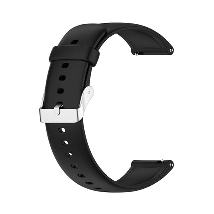 Solid Color Silicone Stainless Steel Silver Buckle Watch Band, Silver Buckle