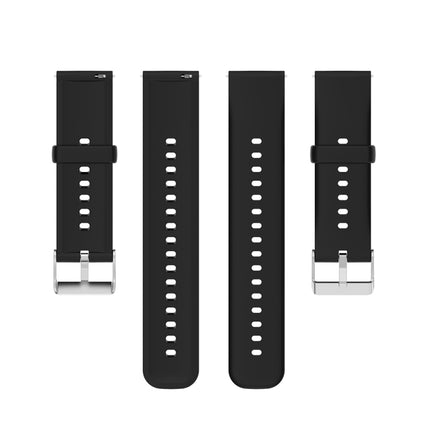 Solid Color Silicone Stainless Steel Silver Buckle Watch Band, Silver Buckle