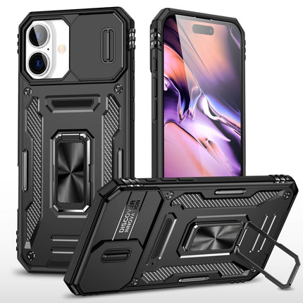 Armor PC + TPU Camera Shield Phone Case, For iPhone 16 Pro, For iPhone 16 Plus, For iPhone 16
