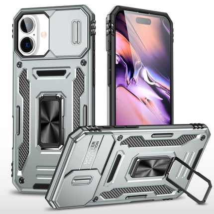 Armor PC + TPU Camera Shield Phone Case, For iPhone 16 Pro, For iPhone 16 Plus, For iPhone 16