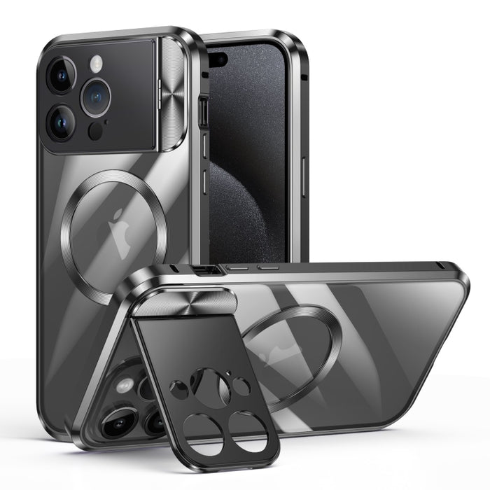 Large Window Holder MagSafe Magnetic Metal Phone Case, For iPhone 15 Pro Max, For iPhone 14, For iPhone 15 Pro, For iPhone 14 Pro, For iPhone 15