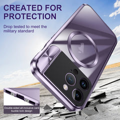 Large Window Holder MagSafe Magnetic Metal Phone Case, For iPhone 14 Plus, For iPhone 15 Pro Max, For iPhone 14, For iPhone 15 Pro