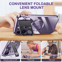 Large Window Holder MagSafe Magnetic Metal Phone Case, For iPhone 14 Plus, For iPhone 15 Pro Max, For iPhone 14, For iPhone 15 Pro