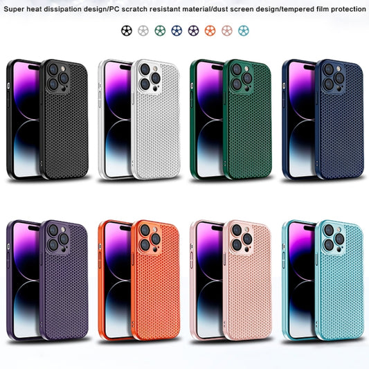 Honeycomb Radiating PC Phone Case, For iPhone 14 Plus, For iPhone 14, For iPhone 14 Pro, For iPhone 14 Pro Max