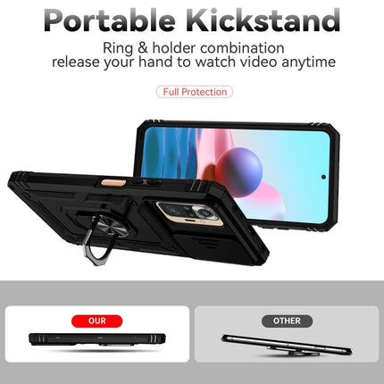 Sliding Camshield Holder Phone Case, For Xiaomi Redmi Note 10 Pro, For Xiaomi Redmi Note 10, For Xiaomi Poco X3