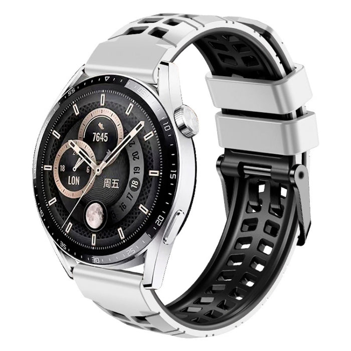 22mm Double-row Hole Two-color Silicone Watch Band, For Huawei Watch4 / 4 Pro / Watch3 / 3 Pro