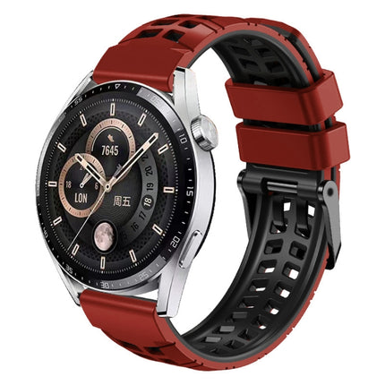 22mm Double-row Hole Two-color Silicone Watch Band, For Huawei Watch4 / 4 Pro / Watch3 / 3 Pro
