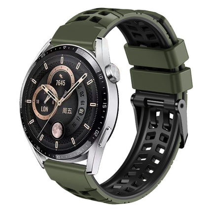 22mm Double-row Hole Two-color Silicone Watch Band, For Huawei Watch4 / 4 Pro / Watch3 / 3 Pro