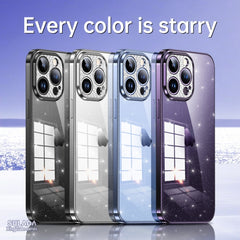 SULADA Electroplated Transparent Glittery TPU Phone Case, For iPhone 13 Pro Max, For iPhone 13 Pro, For iPhone 13, For iPhone 12, For iPhone 12 Pro Max, For iPhone 11