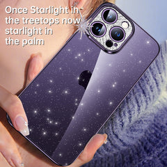SULADA Electroplated Transparent Glittery TPU Phone Case, For iPhone 14 Pro Max, For iPhone 15, For iPhone 13 Pro Max, For iPhone 13 Pro, For iPhone 13, For iPhone 12