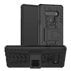 Tire Texture Shockproof TPU+PC Protective Case，with Holder, For LG K51, For LG Stylo 6, For Motorola Moto G8, For Motorola Moto G8 Power