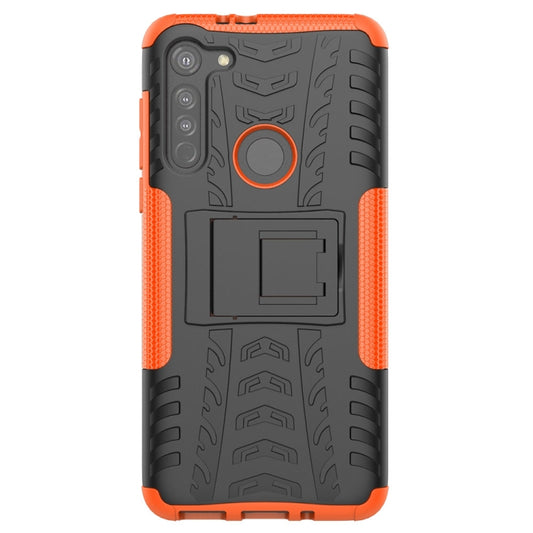 Tire Texture Shockproof TPU+PC Protective Case，with Holder, For Motorola Moto G8, For Samsung Galaxy A31, For Samsung Galaxy M11, For Xiaomi Mi 10 Lite 5G