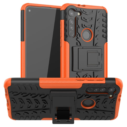 Tire Texture Shockproof TPU+PC Protective Case，with Holder, For Motorola Moto G8, For Samsung Galaxy A31, For Samsung Galaxy M11, For Xiaomi Mi 10 Lite 5G