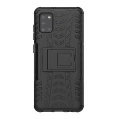 Tire Texture Shockproof TPU+PC Protective Case，with Holder, For Samsung Galaxy A31, For Samsung Galaxy M11, For OPPO Realme 6, For Xiaomi Mi 10 Lite 5G