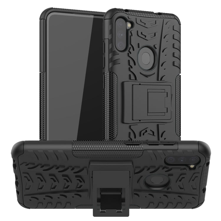 Tire Texture Shockproof TPU+PC Protective Case，with Holder, For Samsung Galaxy A31, For Samsung Galaxy M11, For Xiaomi Mi 10 Lite 5G