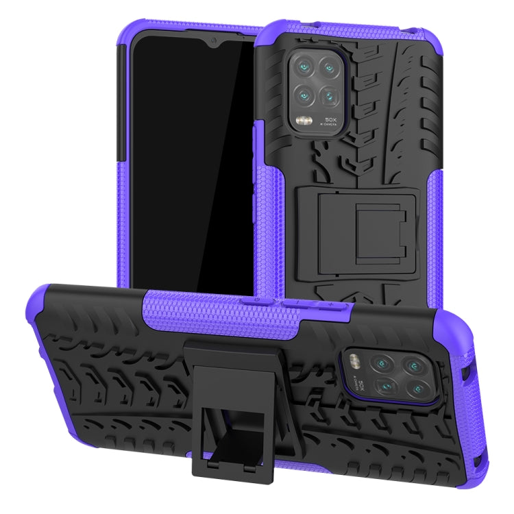 Tire Texture Shockproof TPU+PC Protective Case，with Holder, For Samsung Galaxy A31, For Samsung Galaxy M11, For Xiaomi Mi 10 Lite 5G