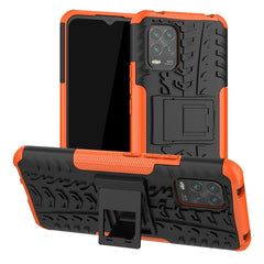 Tire Texture Shockproof TPU+PC Protective Case，with Holder, For Samsung Galaxy A31, For Samsung Galaxy M11, For OPPO Realme 6, For Xiaomi Mi 10 Lite 5G