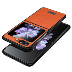SULADA Shockproof TPU + Handmade Leather Phone Case, For Samsung Galaxy Z Flip6, For Samsung Galaxy Z Flip5, For Samsung Galaxy Z Flip4