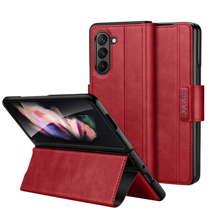 SULADA All-inclusive Magnetic Snap Flip Leather Phone Case, For Samsung Ga6axy Z Fold6, For Samsung Galaxy Z Fold5, For Samsung Galaxy Z Fold4 / W23, For Samsung Galaxy Z Fold3 / W22