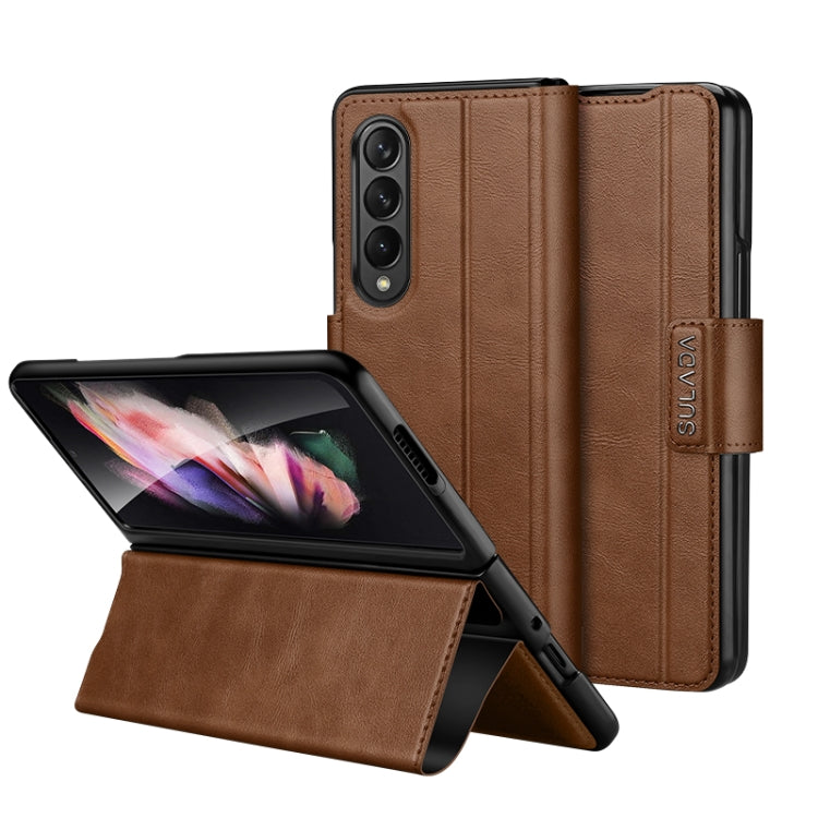 SULADA All-inclusive Magnetic Snap Flip Leather Phone Case, For Samsung Ga6axy Z Fold6, For Samsung Galaxy Z Fold5, For Samsung Galaxy Z Fold4 / W23, For Samsung Galaxy Z Fold3 / W22