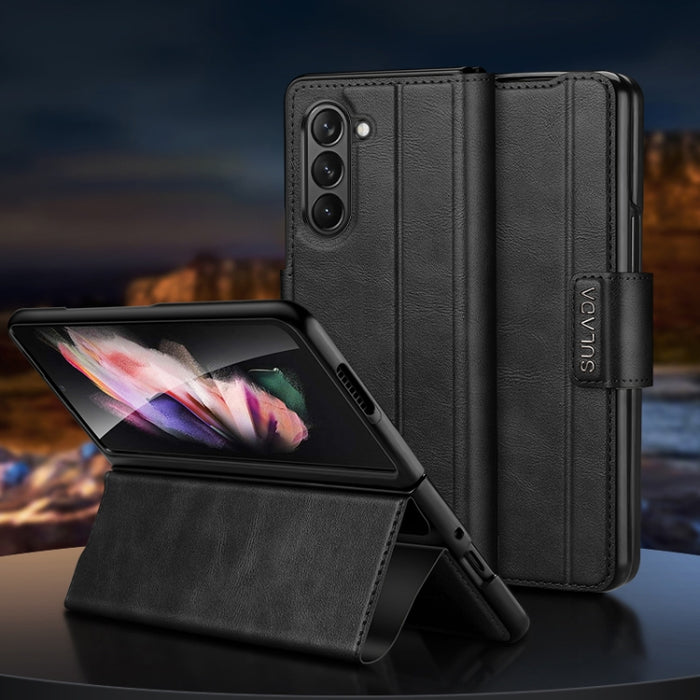 SULADA All-inclusive Magnetic Snap Flip Leather Phone Case, For Samsung Ga6axy Z Fold6, For Samsung Galaxy Z Fold5, For Samsung Galaxy Z Fold4 / W23, For Samsung Galaxy Z Fold3 / W22