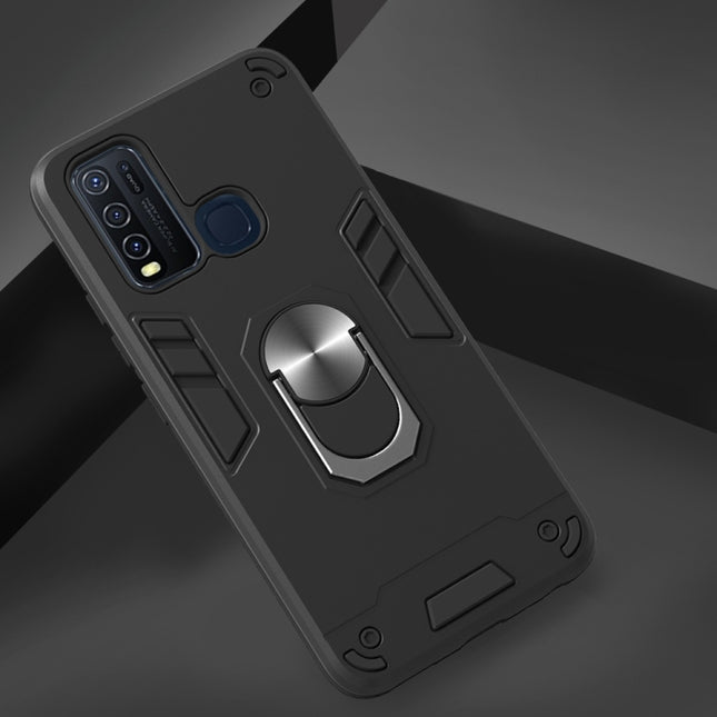2 in 1 Armour Series PC + TPU Protective Case with Ring Holder, For Vivo Y50