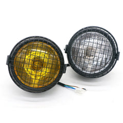 Motorcycle Reticular Retro Lamp LED Headlight Modification Accessories for Halley CG125 / GN125, DM-DD-023, DM-DD-023 (Yellow)