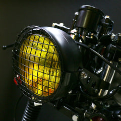 Motorcycle Reticular Retro Lamp LED Headlight Modification Accessories for Halley CG125 / GN125, DM-DD-023, DM-DD-023 (Yellow)