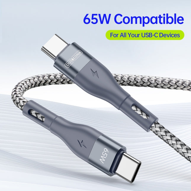 DUZZONA A2 PD 65W USB-C / Type-C to Type-C Fast Charging Data Cable, 2m Type-C to Type-C, 3m Type-C to Type-C