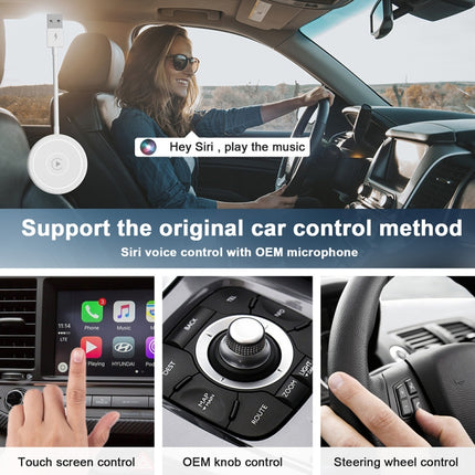 USB + USB-C / Type-C Wired to Wireless Carplay Adapter for iPhone