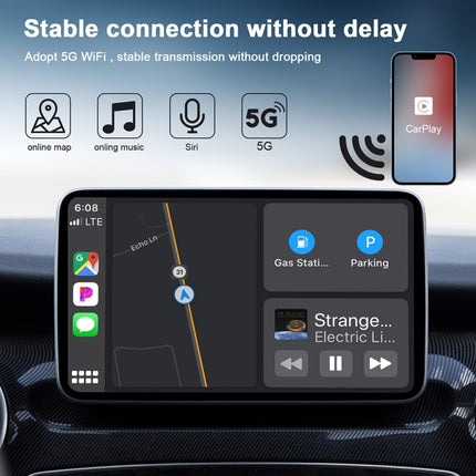 USB + USB-C / Type-C Wired to Wireless Carplay Adapter for iPhone